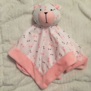Canadiana Bear Pink White Grey Plush Baby Security Blanket Lovey